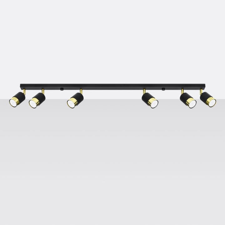 Loftslampe NERO 6 sort/guld