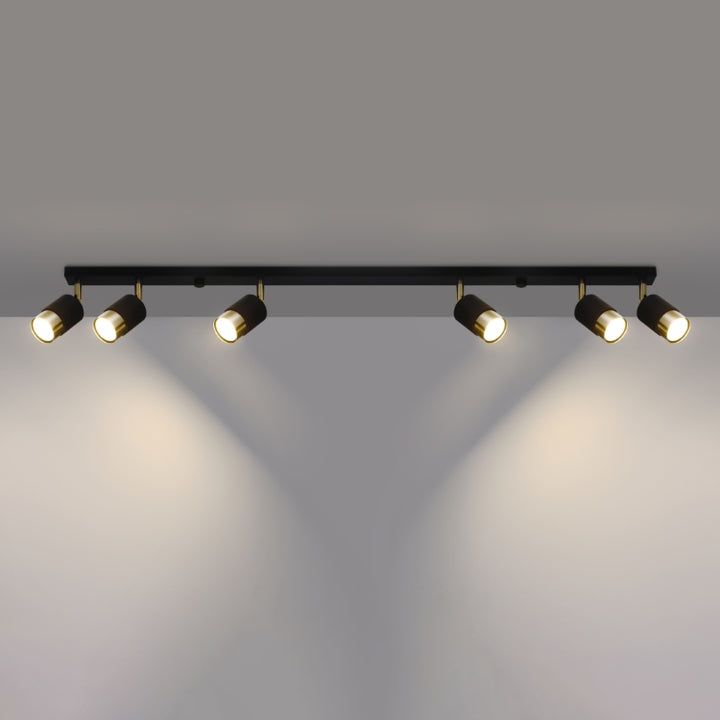 Loftslampe NERO 6 sort/guld