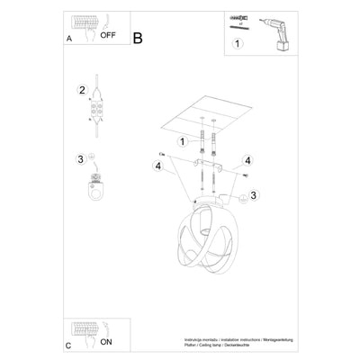 Loftslampe TULOS hvid