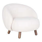 Savona Lænestol i kunstig lammeskind, hvid med valnødfarvede ben