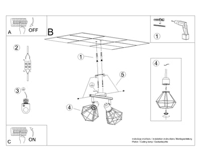 Loftslampe ARTEMIS 2 hvid