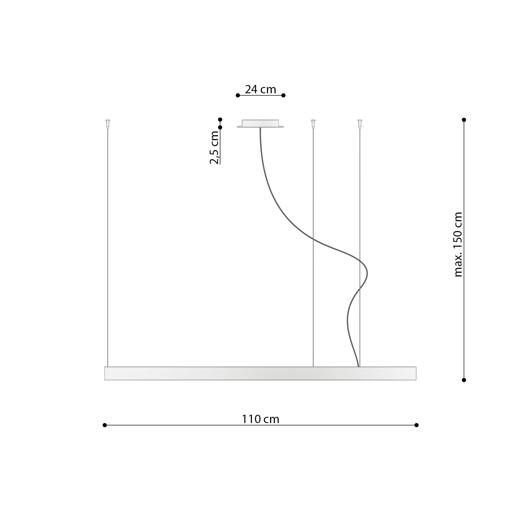 Lysekrone RIO 110 hvid 4000K