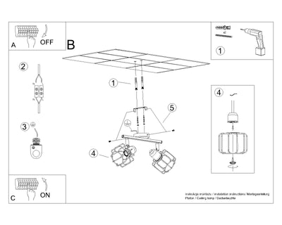 Loftslampe BELUCI 2 hvid