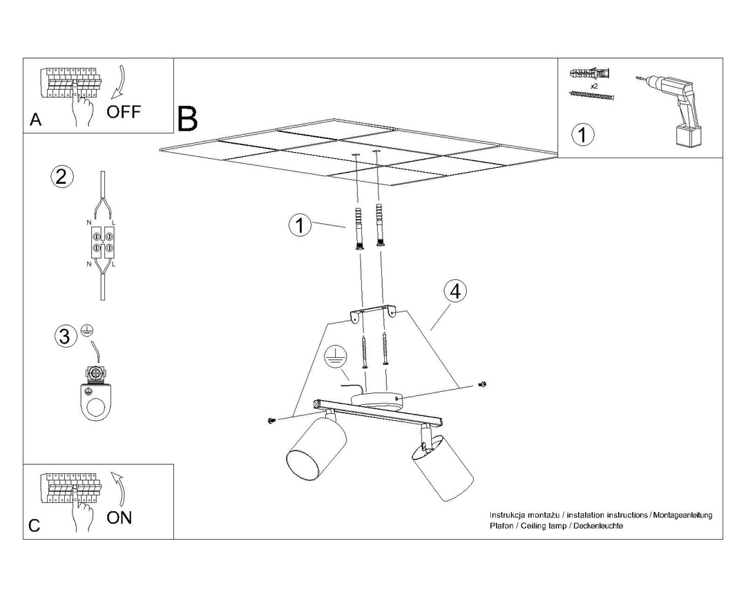 Loftslampe LEMMI 2 hvid