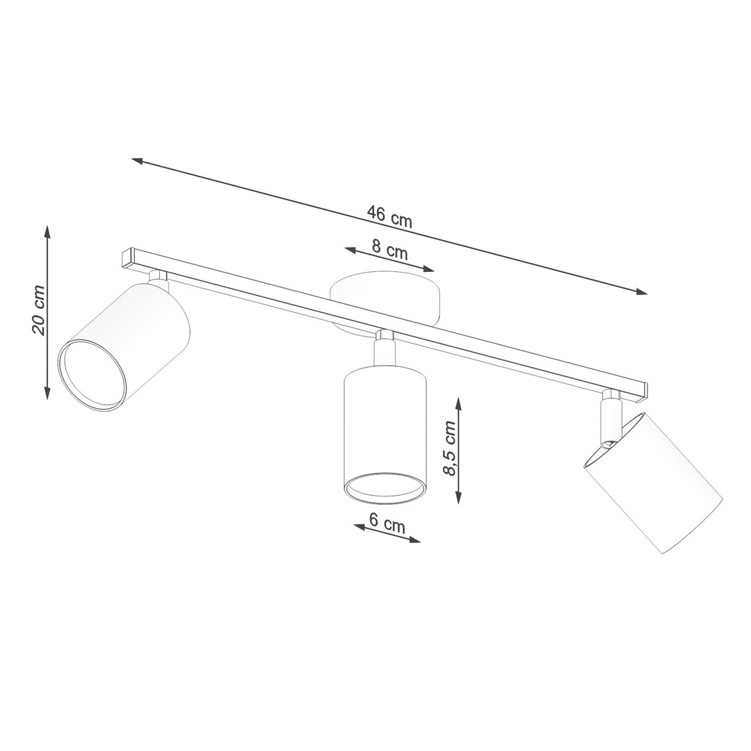 Loftslampe LEMMI 3 sort