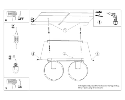 Loftslampe TITRAN 2 hvid