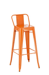 Trendy barstol med ryg, retro-look, metal, fås i flere farver