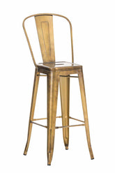 Barstol med høj ryg, retro-look, fås i 4 farver