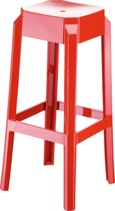 Trendy barstol i 100% polycarbonat, industrielt look, fås i flere farver