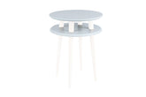 UFO Sidebord diameter 45cm x H 61cm - Lysegrå bordplade/hvide ben