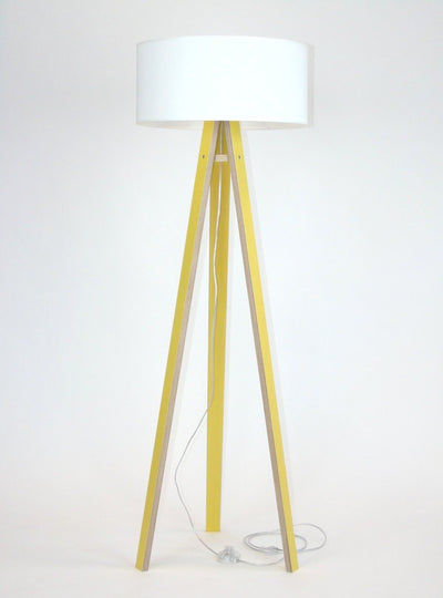 WANDA Gulvlampe 45x140cm - Gul / Hvid Lampeskærm