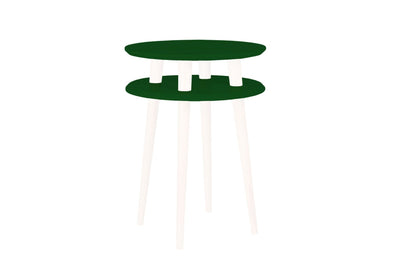UFO Sidebord diameter 45cm x højde 61cm - Grønne/hvide ben
