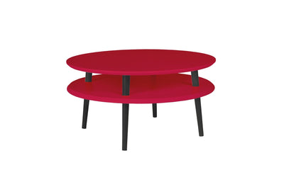 UFO Sofabord diameter 70cm x højde 35cm - Rød / Sorte Ben