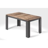 Spisebord med udtræk Mørk struktur eg og matera grå kunstfiner