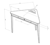 ASHME Hjørneskrivebord 114x85x85cm - Hvid