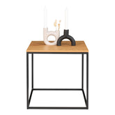 Vita Hjørnebord - Hjørnebord, egetræslook med sorte ben, 45x45x45 cm