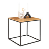 Vita Hjørnebord - Hjørnebord, egetræslook med sorte ben, 45x45x45 cm