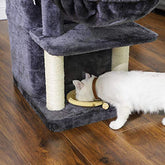 Holdbar skål Cat Scratcher, skrabe stolpe med 2 huler til 2 katte, Cat Scratcher Cat Tree Activity Center Skrabepost med Sisal-indlæg - Lammeuld.dk
