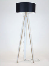 WANDA Gulvlampe 45x140cm - Hvid / Sort Lampeskærm