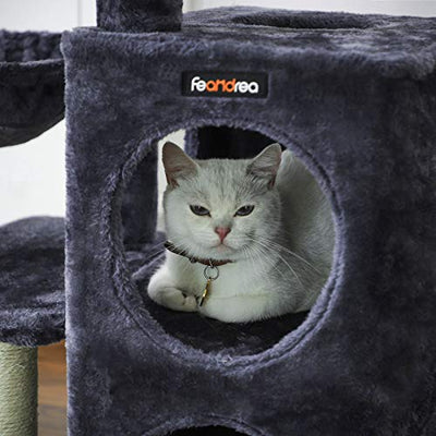 Holdbar skål Cat Scratcher, skrabe stolpe med 2 huler til 2 katte, Cat Scratcher Cat Tree Activity Center Skrabepost med Sisal-indlæg - Lammeuld.dk