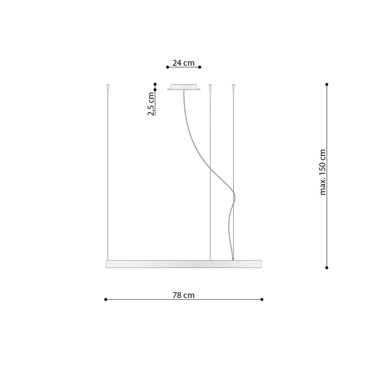 Lysekrone RIO 78 poleret guld LED 3000K