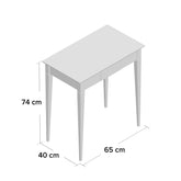 MIMO Skrivebord - 65x40cm Hvide Ben / Marineblå