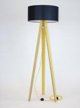 WANDA Gulvlampe 45x140cm - Gul / Sort Lampeskærm / Gul