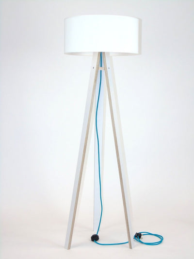 WANDA Gulvlampe 45x140cm - Hvid / Hvid Lampeskærm / Turkis