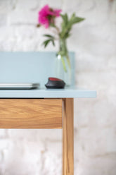 LUKA Asketræ Skrivebord 65x50cm med Skuffe / Rød