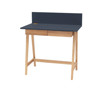 LUKA Asketræ Skrivebord 85x50cm med Skuffe / Grafit