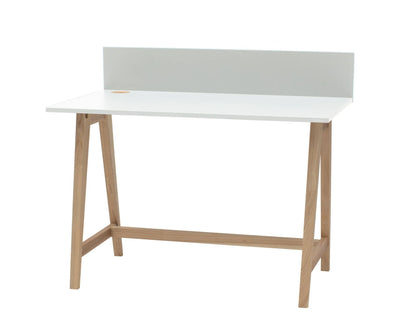 LUKA Asketræ Skrivebord 110x50cm / Hvid