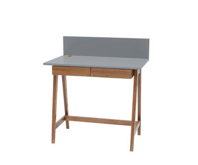 LUKA Skrivebord 85x50cm med Skuffe Eg / Mørkegrå