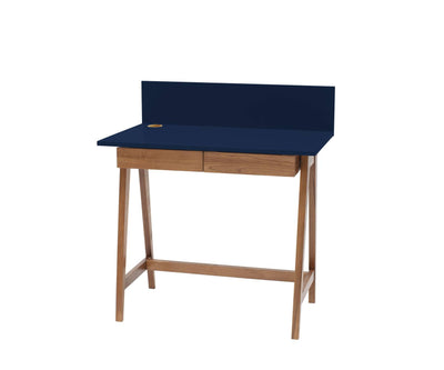 LUKA Skrivebord 85x50cm med Skuffe Eg / Marineblå