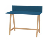 LUKA Asketræ Skrivebord 110x50cm / Petrol Blue