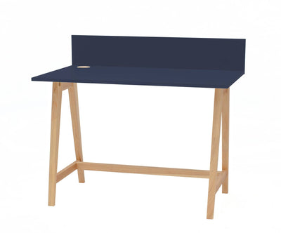 LUKA Asketræ Skrivebord 110x50cm / Marineblå