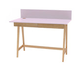 LUKA Asketræ Skrivebord 110x50cm med Skuffe / Pink