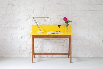 LUKA Skrivebord 110x50cm med Skuffe Eg / Pink