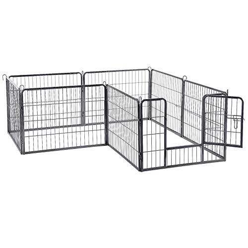 XXL Heavy Duty Puppy Playpen Play Whelping Pen, 8 paneler Alternative farver (L (80 x 60 cm), grå) - Lammeuld.dk