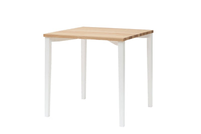 TRIVENTI Asketræ Spisebord 80x80cm - Hvide firkantede ben