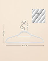 Luksus til garderoben! 50 fløjlsbøjler - Skridsikre & pladsbesparende, hvid