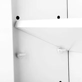 Vægskab, hængende badeværelsesopbevaringsskab, medicinskab med justerbar hylde og skodde, 40 x 16 x 60 cm, træ, hvid - Lammeuld.dk