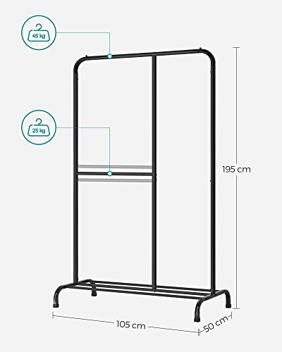 Slankt og elegant tøjstativ i sort: 105 cm bredt - Plads til alt dit tøj!