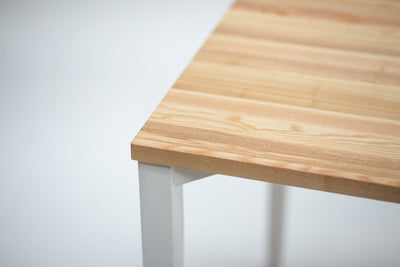 TRIVENTI Asketræ Spisebord 120x80cm - Hvide firkantede ben