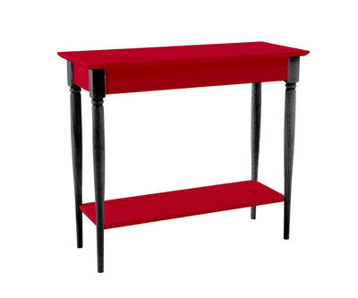 MAMO konsolbord med hylde 85x35cm Rød med sorte ben