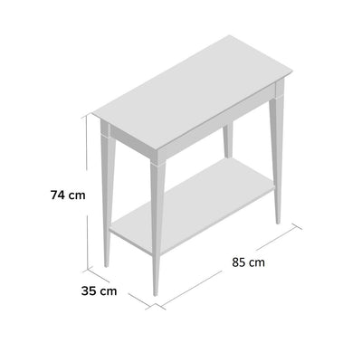 MAMO konsolbord med hylde 85x35cm Grafit bordplade / sorte ben