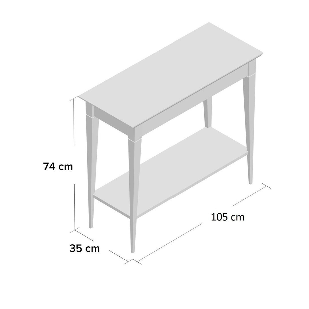 MAMO Konsolbord med hylde 105x35cm Hvide sorte ben