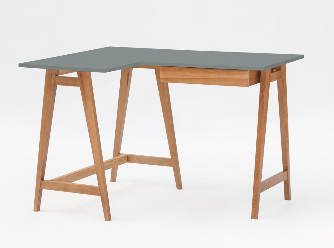 LUKA Hjørneskrivebord B 115cm x D 85cm / Mørkegrå Eg Venstre Side