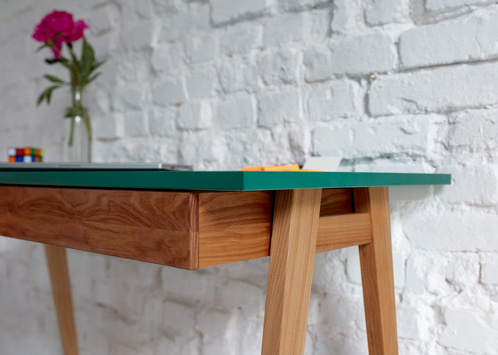 LUKA Hjørneskrivebord B 115cm x D 85cm / Mørkegrå Eg Venstre Side