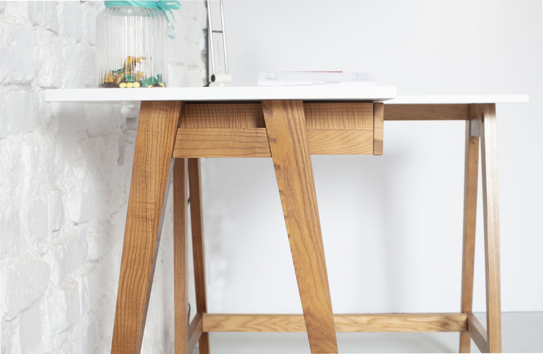 LUKA Hjørneskrivebord B 115cm x D 85cm / Mørkegrå Eg Venstre Side