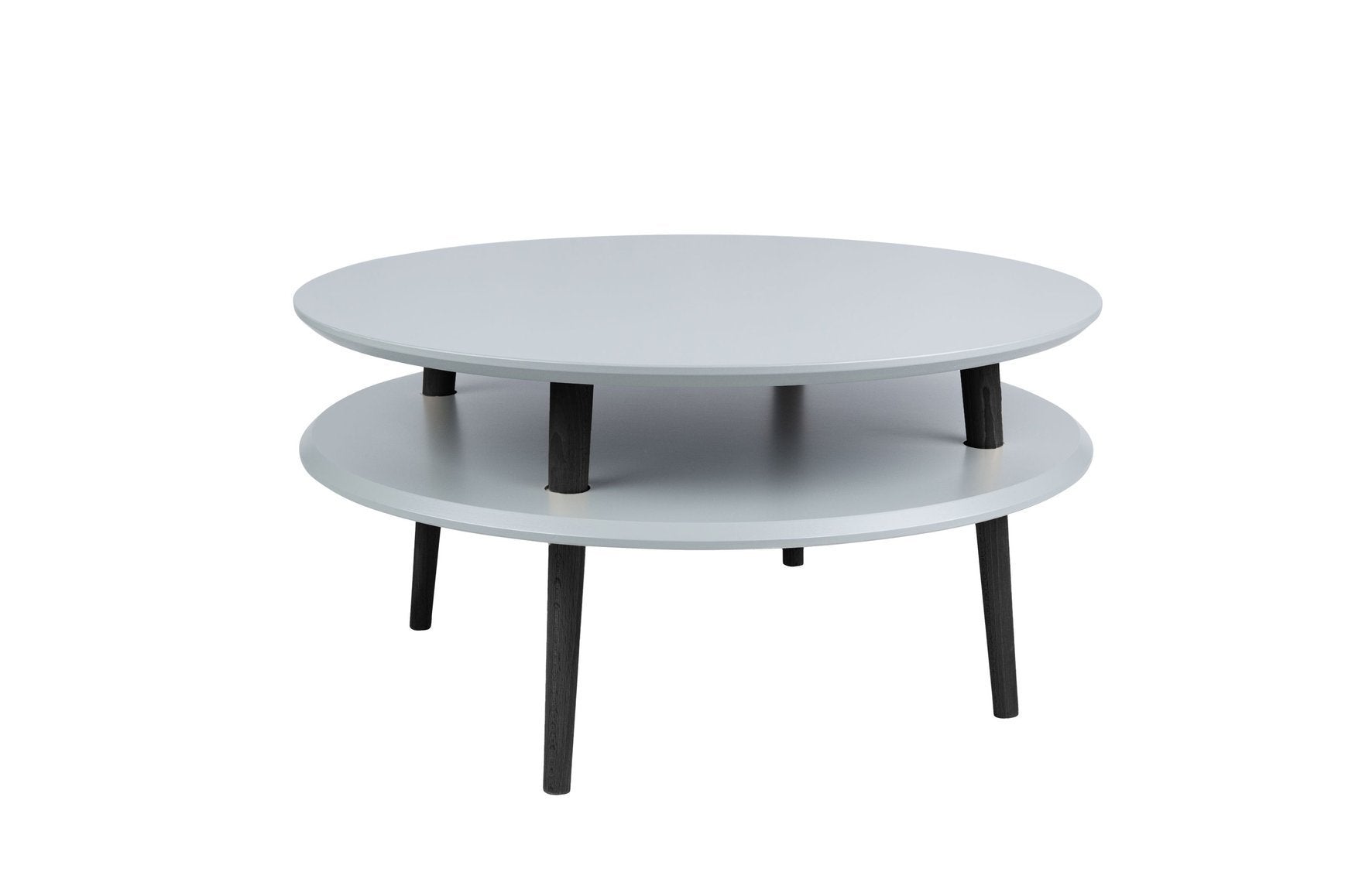 UFO Sofabord diameter 70cm x Højde 35cm - Mørkegrå/Sorte Ben